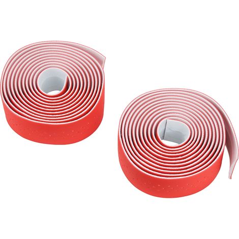 Poignée de Guidon Vélo en Cuir PU Rouge, Antidérapante et Imperméable pour Cyclisme sur Route (1/5)