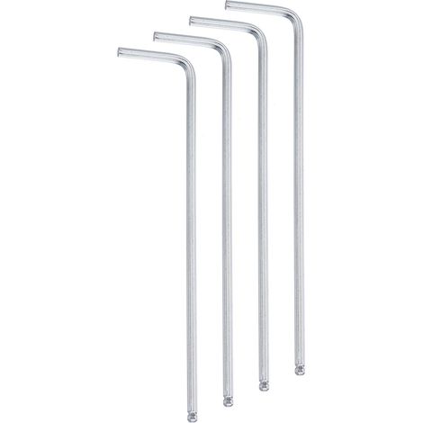 4Pcs Clé hexagonale À Bout Sphérique 2mm Métrique Argent (1/5)