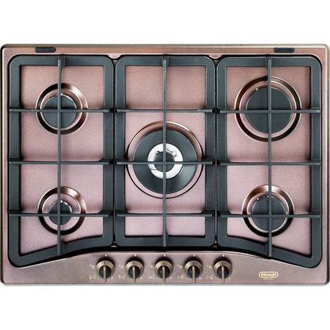 Plaque gaz DeLonghi 57 PRO 70 cm 5 brûleurs - Cuivré (1/2)
