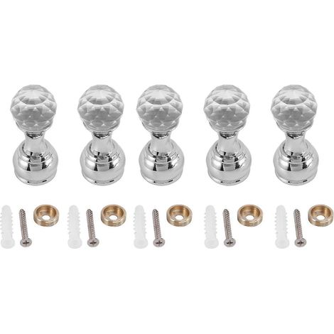 Lot de 5 crochets muraux décoratifs en cristal, crochet porte-serviettes, patère en laiton. (1/5)