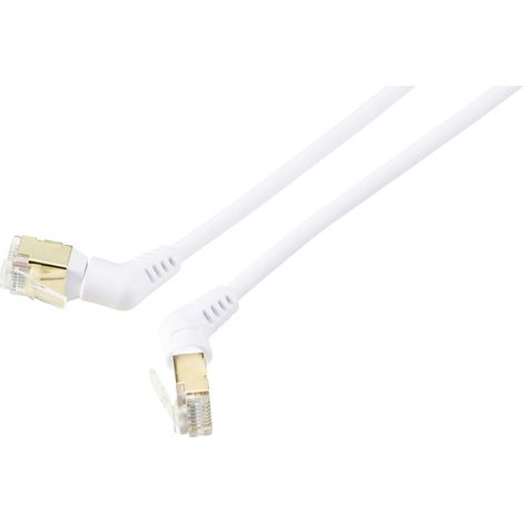 Renkforce RF-6071570 RJ45 Câble réseau, câble patch CAT 8 S/FTP 0.50 m blanc Contacts enfichables or