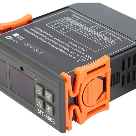 STC-3008 Einstellbarer digitaler Thermostat mit Dual-LED-Anzeige, Dual-NTC-Sonde und Dual-Temperaturregelung (12 V, 24 V, 110–220 V) (1/4)