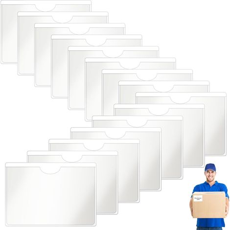 Lot de 15 Porte-Carte Handicapé Pare-Brise, Étui Autocollant Transparent 6x10cm, Porte-Vignette Auto pour Permis et Carte Handicap (1/5)