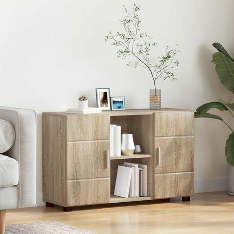 Vidaxl – Buffet en bois d'ingénierie – Style moderne – Dimensions 88.5 x 30.5 x 55.5 cm – Rangement pratique pour salon ou bureau