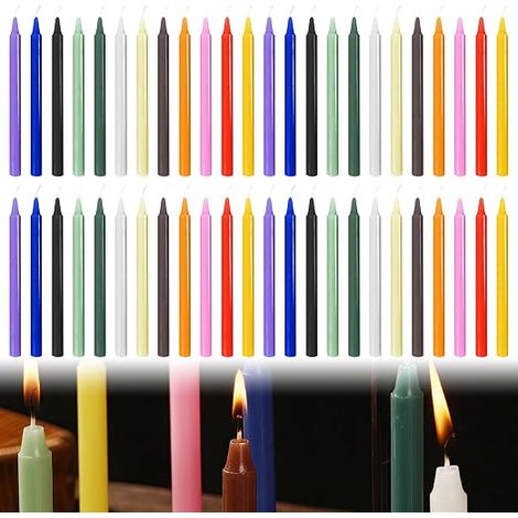 Coloured Stem Candles Small Candles Tall Tapered Candles Colorful Candles Pastel Colors Birthday Banquet Wedding (1/5)