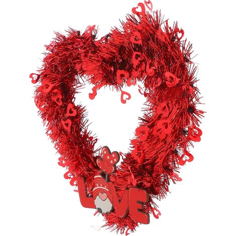 Romantic Heart Wreath Hanging Door Decoration, Valentine's Day Ornaments for Weddings and Anniversaries, Indoor Use (1/5)