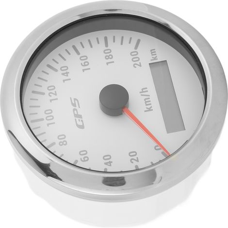 Compteur de vitesse GPS 3,3 pouces, 0-200 km/h, rétroéclairage, étanche IP67, pour voiture, bateau, yacht, cadran blanc. (1/5)