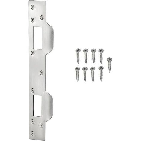 Serrure blanche pour plaques métalliques de 5-1/2 à 6 pouces, sécurité de porte intérieure et extérieure, protège le cadre de la porte (1/4)