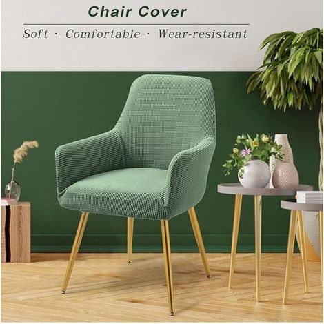 Housse de chaise de salon, adaptée pour salle à manger, salon, bureau, réception, housse de chaise de salon antidérapante (vert olive)