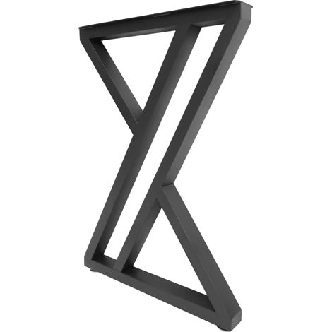 Pieds de table, matériau en fer, hauteur 70 cm, largeur 50 cm, capacité de poids 300 kg, design en X (1/5)