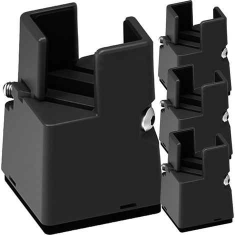 Rehausseurs de meubles réglables, lot 4, hauteur 5 cm, support pour pieds lit 22 à 42 mm, (1/5)