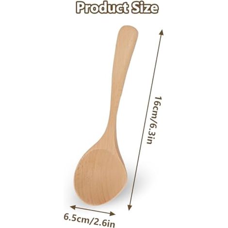 Louche en bois, cuillère à porridge à long manche 16 cm, cuillère de service en bois faite main - Ustensiles de cuisine (1/5)