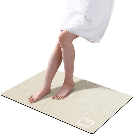 Tapete De Baño - Piedra De Diatomita - Absorción Rápida - Antideslizante - Color Beige - 1 Unidad (1/5)
