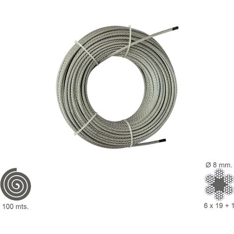WOLFPACK LINEA PROFESIONAL cable galvanizado   8 mm. (rollo 100 metros) no elevacion (1/4)