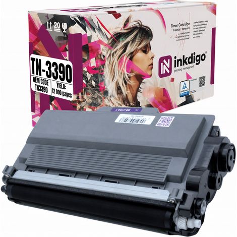 Toner Inkdigo TN3390 compatibile con Brother DCP-8250DN HL-6180DW MFC-8910DW, certificato TÜV. (1/5)