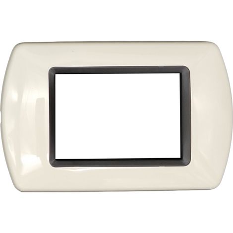 Placche compatibili supporti Bticino Living International light 3 4 7 posti moduli nero bianco legno noce grigio scuro avorio  Avorio - 4 posti