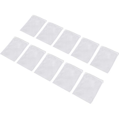 Sacs filtrants pour Aquarium, 10 pièces, grande maille en Nylon avec fermeture éclair pour la Filtration des anneaux en céramique au charbon actif (1/5)