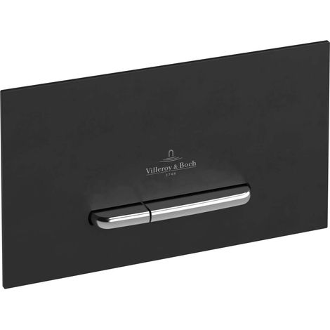 Villeroy & Boch ViConnect - Pulsador de descarga de WC E300S, descarga doble, color negro mate/cromo mate 922169AN (1/4)