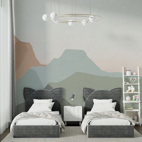 Papier Peint Montagne - Collines Pastel - 150 x 250 cm (1/2)