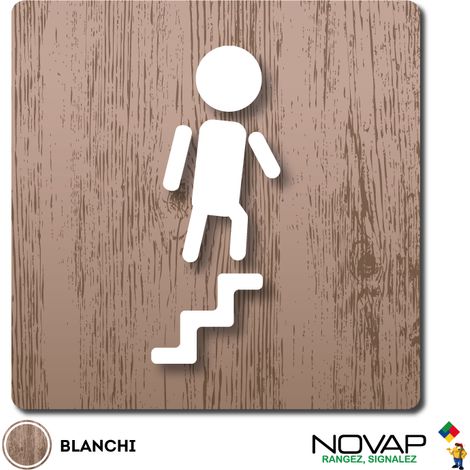 Plaque Escalier - Wood Chêne blanchi 90x90mm - 4360010 (1/2)
