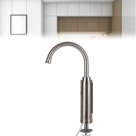 Robinet électrique domestique en acier inoxydable pour la cuisine - Eau chaude instantanée (3 secondes) - Double usage eau chaude et froide (1/5)
