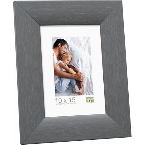 Cadre Photo Look Peint Bois Gris 13 x 13 cm (1/2)