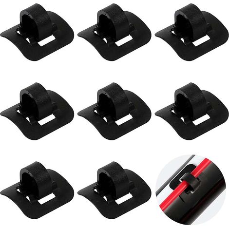 Lot de 8 guide-câble de vélo à clip en C en aluminium pour VTT et VTT