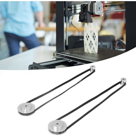 Deux jeux de poulies synchrones GT2, composées de poulies en aluminium de 20 et 60 dents, avec deux courroies de 610 mm de long et 6 mm de large chacune, destinées aux imprimantes 3D. Le diamètre inté (1/5)