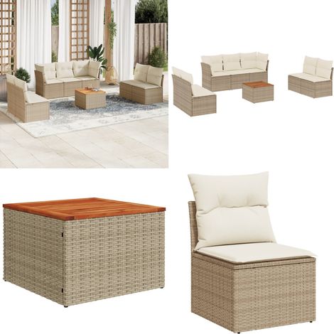 Salon de jardin avec coussins 8 pcs beige résine tressée - Ensemble Salon De Jardin - Mobilier De Jardin - Canapé Extérieur - Set De Jardin - Chaise Lounge - Home & Living (1/5)