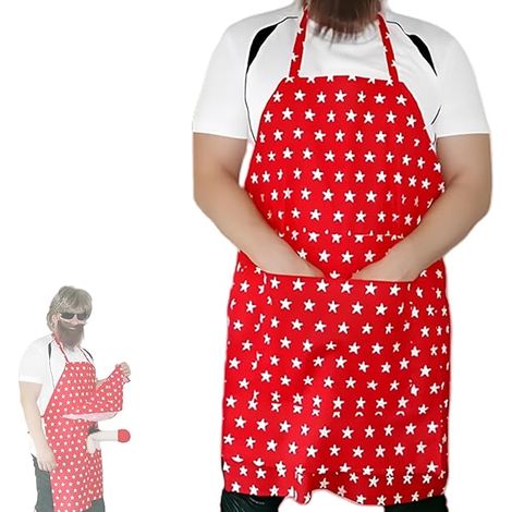 Tabliers au look de chef rigolo, tabliers au design original avec une surprise dans les poches, tabliers amusants avec des surprises cachées, cadeaux parfaits pour les fêtes. (1/5)