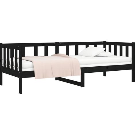 Dormeuse Nera 90x190 cm in Legno Massello di Pino vidaXL (1/4)
