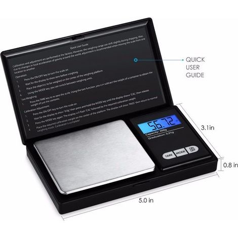 Balanza de precisión en miniatura de 200 g/0,01 g para oro y joyería. (1/4)