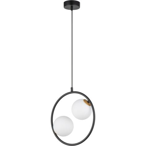 Suspension noire Aqua 2 globes verre 2xG9 12W Sigma (1/4)