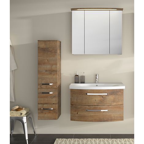 Badmöbel Set 3-teilig, Waschtisch 84cm breit, in Eiche Ribbeck SINTRA-66 (1/5)