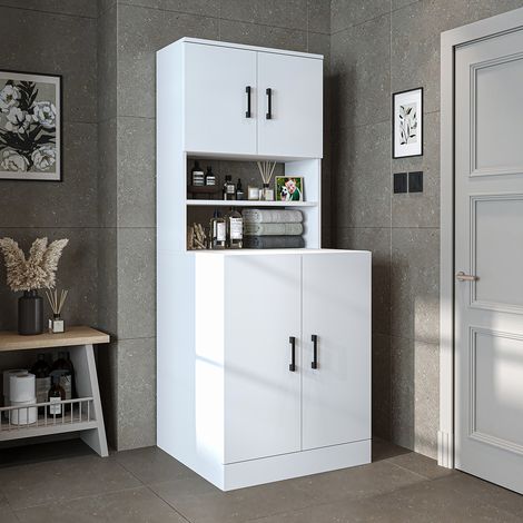 Roomart ATLANTIC-I Waschmaschinen-Überbauschrank, Weiß