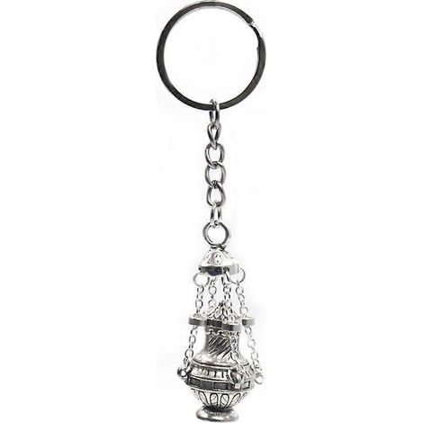 Porte-clés brûleur d'encens chrétien, bijou de sac ou de voiture (1/4)
