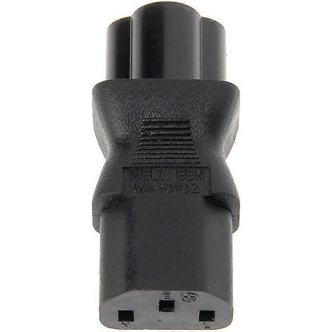 Adaptateur secteur convertisseur IEC 320 C13 femelle vers C6 mâle à 3 broches (prise trèfle) (1/5)