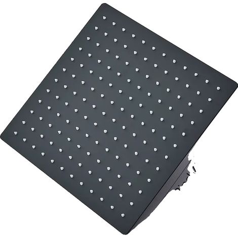 Cabezal de ducha con función de lluvia, de acero inoxidable duradero, color negro, 30 cm (12 pulgadas) (1/2)