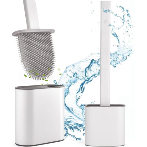 Scopino per WC in Silicone Montaggio a Pavimento o Parete Bianco