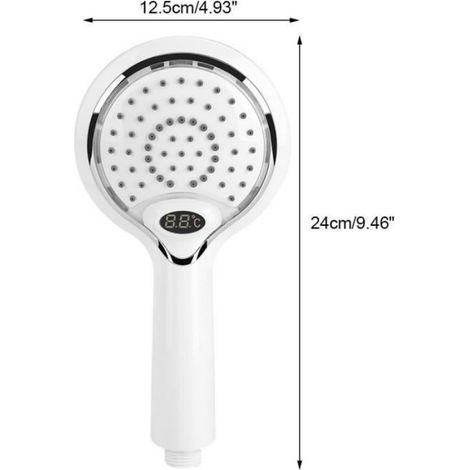 Pommeau de douche Tête de douche avec LED 3 Couleurs Lumineuses Changeantes Automatiquement de Couleur (1/4)