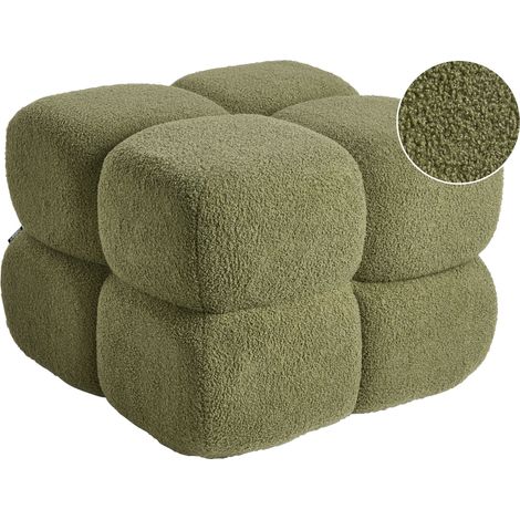 Pouf CALIENTE Bouclé Grün