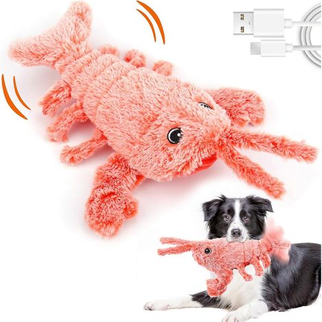 Interaktives, wackelndes Hummer-Hundespielzeug, wiederaufladbares Plüsch-Quietschspielzeug für kleine, mittlere und große Hunde und Katzen, Spielspaß drinnen und draußen