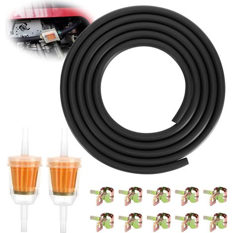 2 M Tuyau de Carburant Kit, avec 10 Colliers 2 Filtres à Carburant (1/5)