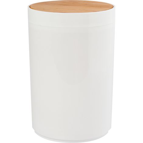 Papelera PP y Bambú OSLO 5L Blanco MSV