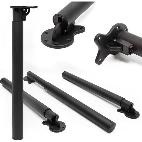 1x pied de table noir réglable en haut 70-110cm (1/4)