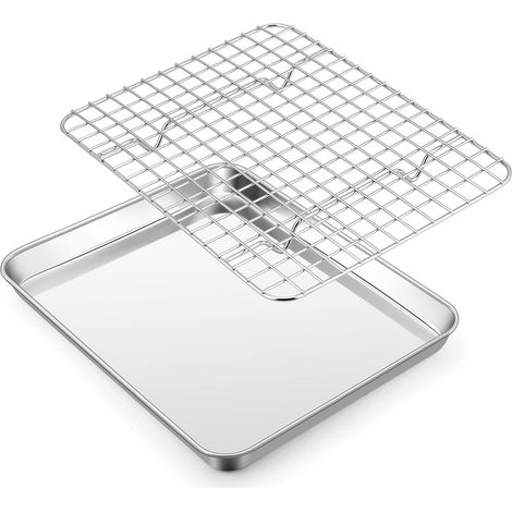 1 Plaque de cuisson, Acier inoxydable, Grille de refroidissement, Résistant 230°C, Pour four et barbecue (1/5)