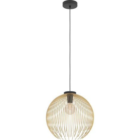 Eglo Hängeleuchte Venezuela schwarz gold 40 x 110 cm E27 Deckenlampen & Kronleuchter