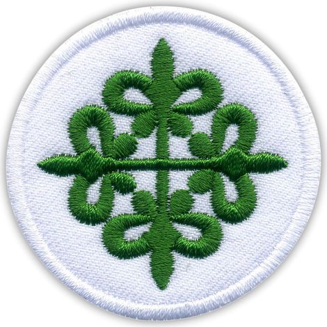 Écusson brodé de l'Ordre militaire d'Alcantara - croix verte - dos magnétique - insigne/emblème