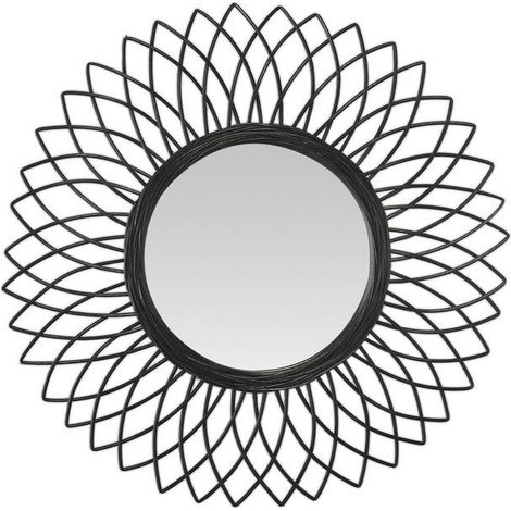 Miroir fleur en rotin 61cm (1/2)