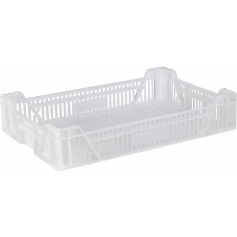 CAJA APILABLE CALADA 22L BLANCA 600X400X118MM USO ALIMENTARIO
